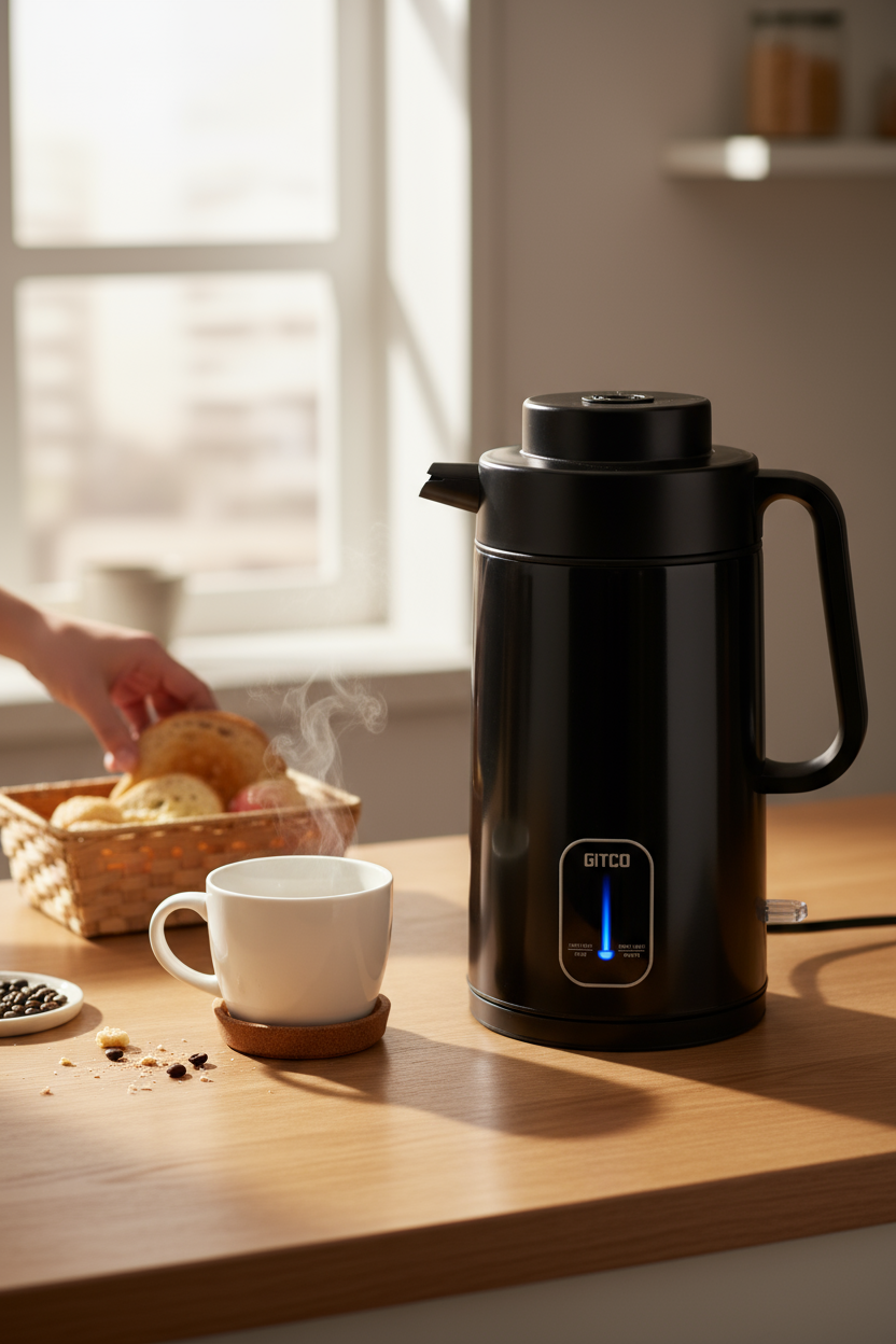 GITCO 2-in-1 Electric Kettle & Flask 3 Liter Capacity with Auto Shut-Off, Fast Boiling & Keep Warm 10-12H