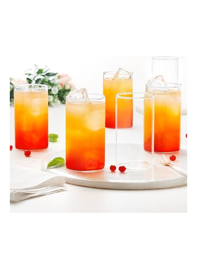 BOROSIL Vision Squat Glass Set Of 6 | Microwavable | Borosilicate | Beverage Glasses For Juice | Scratch Resistant | Medium | 350ML | BV430100003