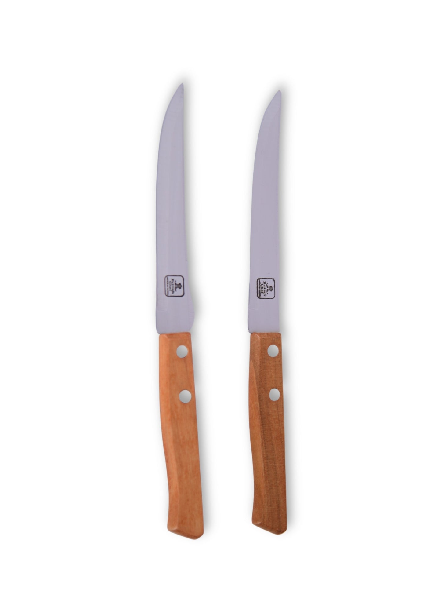 BRITISH CHEF 2 Piece Kitchen Knives Set with Wooden Handle | Sharp Stainless Steel Blades | Durable Design | Carving for Home/Restaurant - BC337