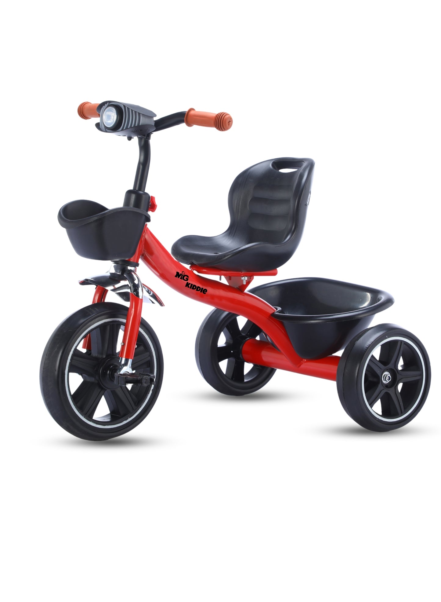 MG Tricycle for Kids | 3-Wheels Bike Scooters | Age 2 to 6 Years-| Front and Rear Basket | Front Light | Adjustable Seat | Non-Slip Tires - MGT907 RED