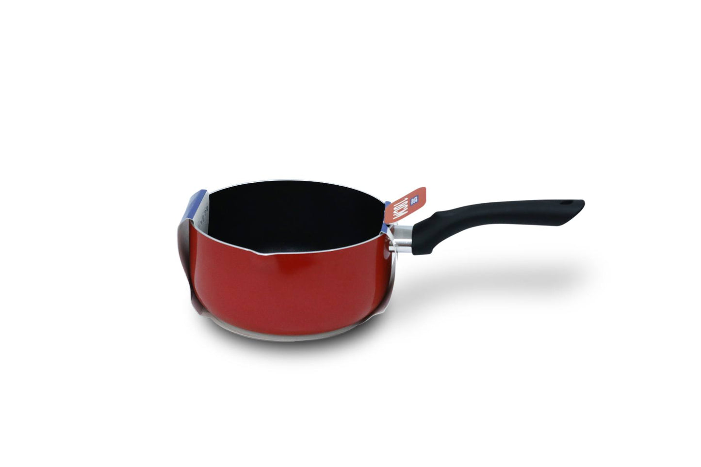 BRITISH CHEF Non Stick Saucepan with Induction bottom, 2.5mm Thick, Various size 16CM & 18CM - RED & BLACK