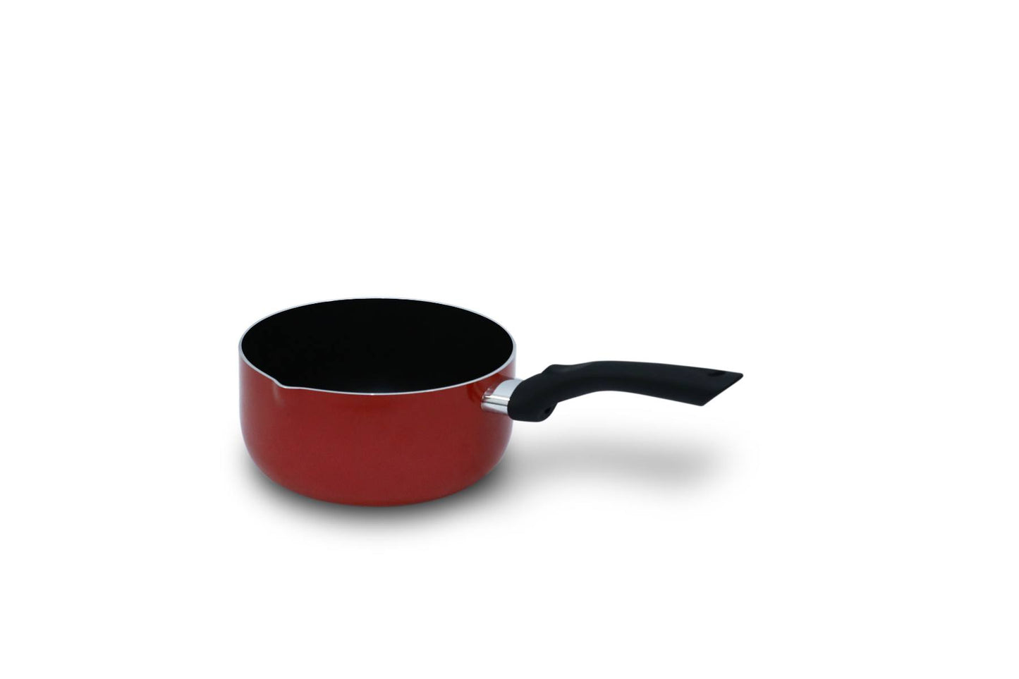 BRITISH CHEF Non Stick Saucepan with Induction bottom, 2.5mm Thick, Various size 16CM & 18CM - RED & BLACK