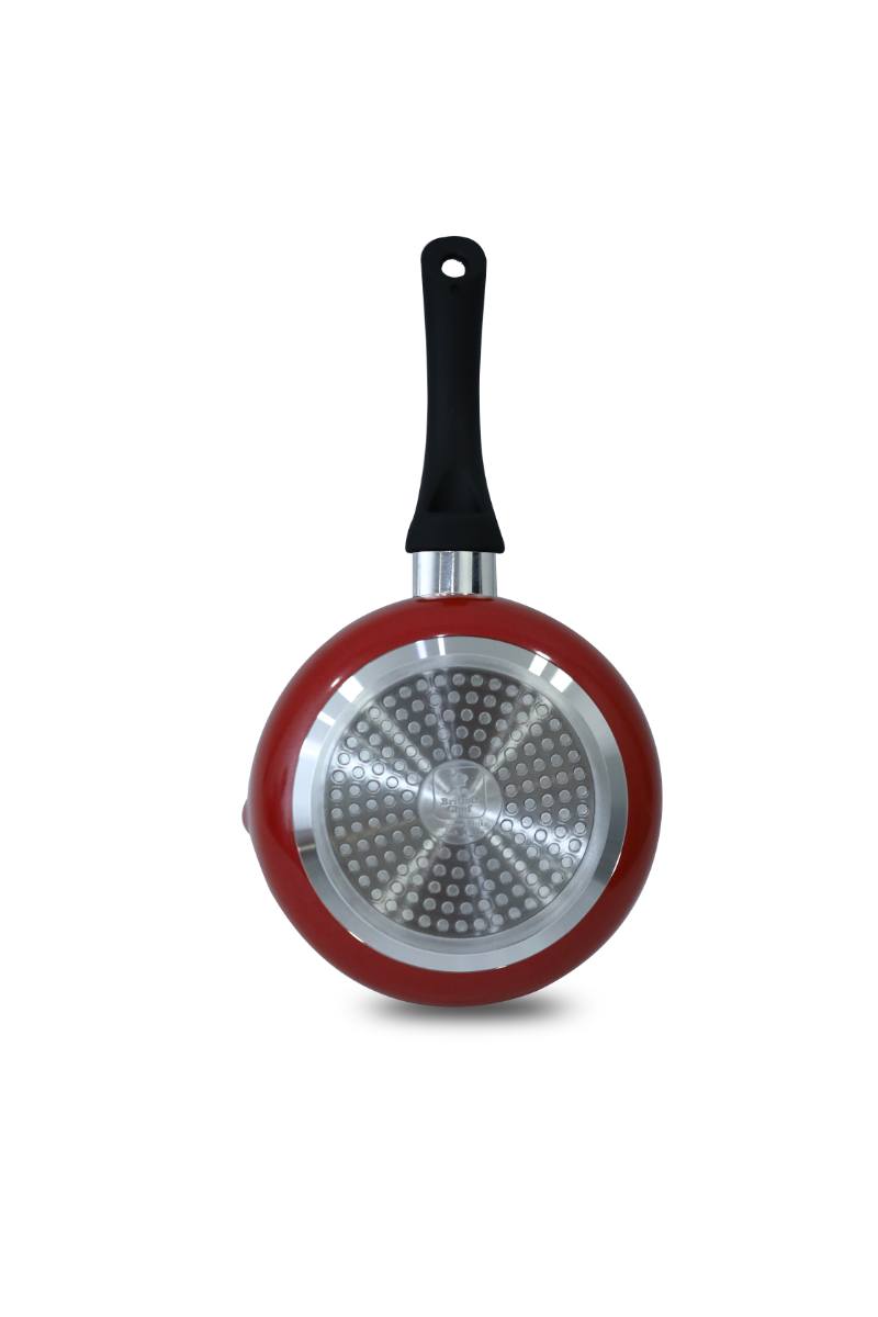 BRITISH CHEF Non Stick Saucepan with Induction bottom, 2.5mm Thick, Various size 16CM & 18CM - RED & BLACK
