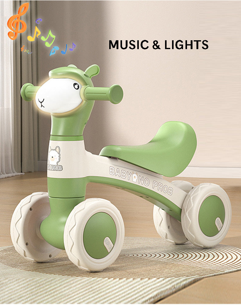 MG Kids Balance Bike Scooters | Toddler Balance Bike & Baby Walker | No Pedals | Music & Lights | Anti-Slip Wheels | For 1-3 Year kids - MGT903 GREEN