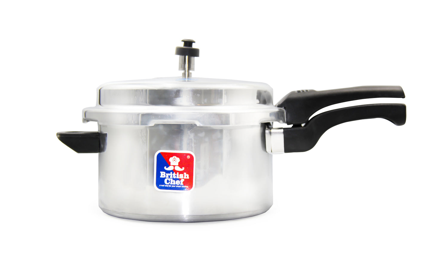 BRITISH CHEF Aluminum Pressure Cooker, Strong high-quality Aluminum body with lid and valve, Various Sizes 3L, 5L & 7.5L