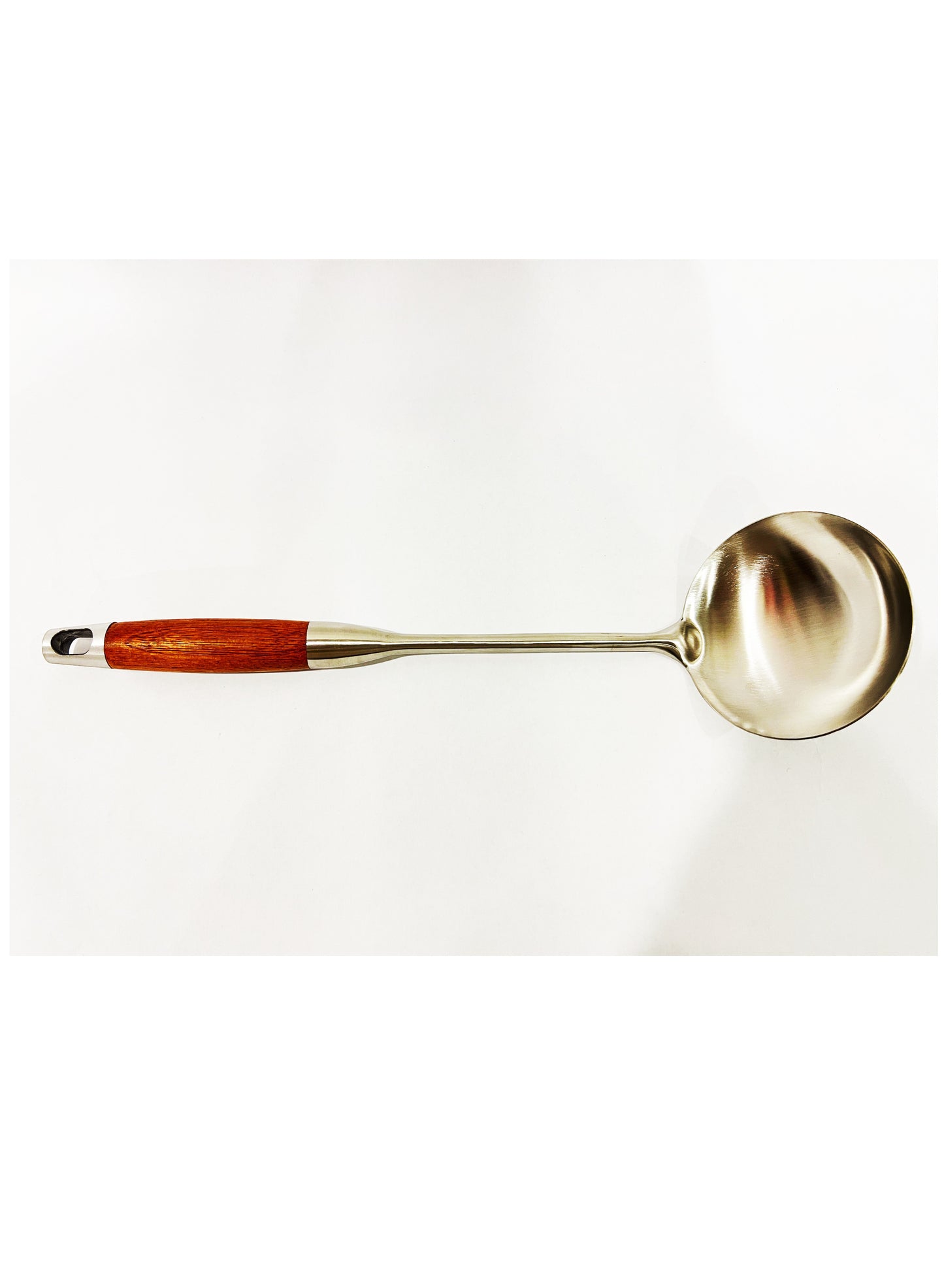 BRITISH CHEF Stainless Steel Ladle Spoon| Wooden Handle | Heavy Duty Soup/Gravy Ladle | Long Handle Ladle Spoon | BC313