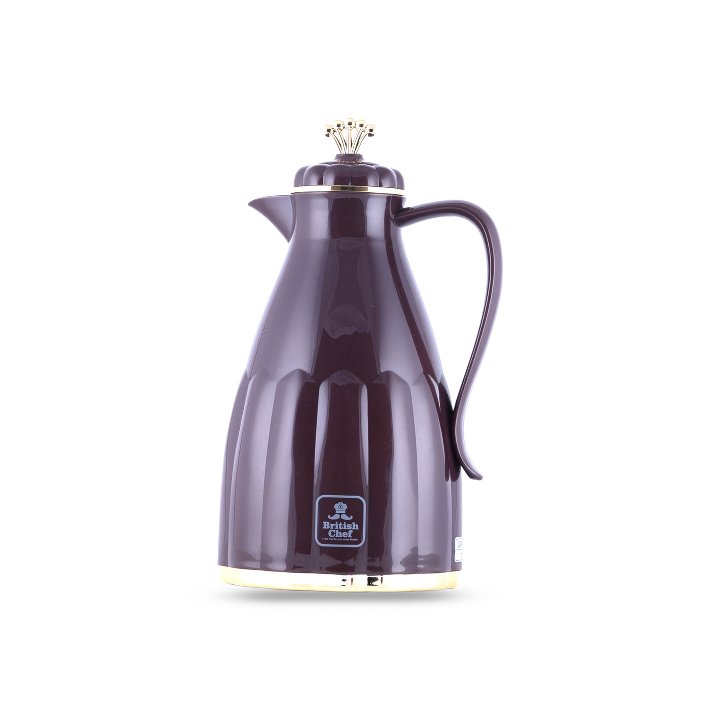 BRITISH CHEF Vacuum Insulated Flask For Keeping Hot Cold | Long Hour Heat Cold Retention | Double Walled Glass Vacuum | BROWN | 1L - BC405
