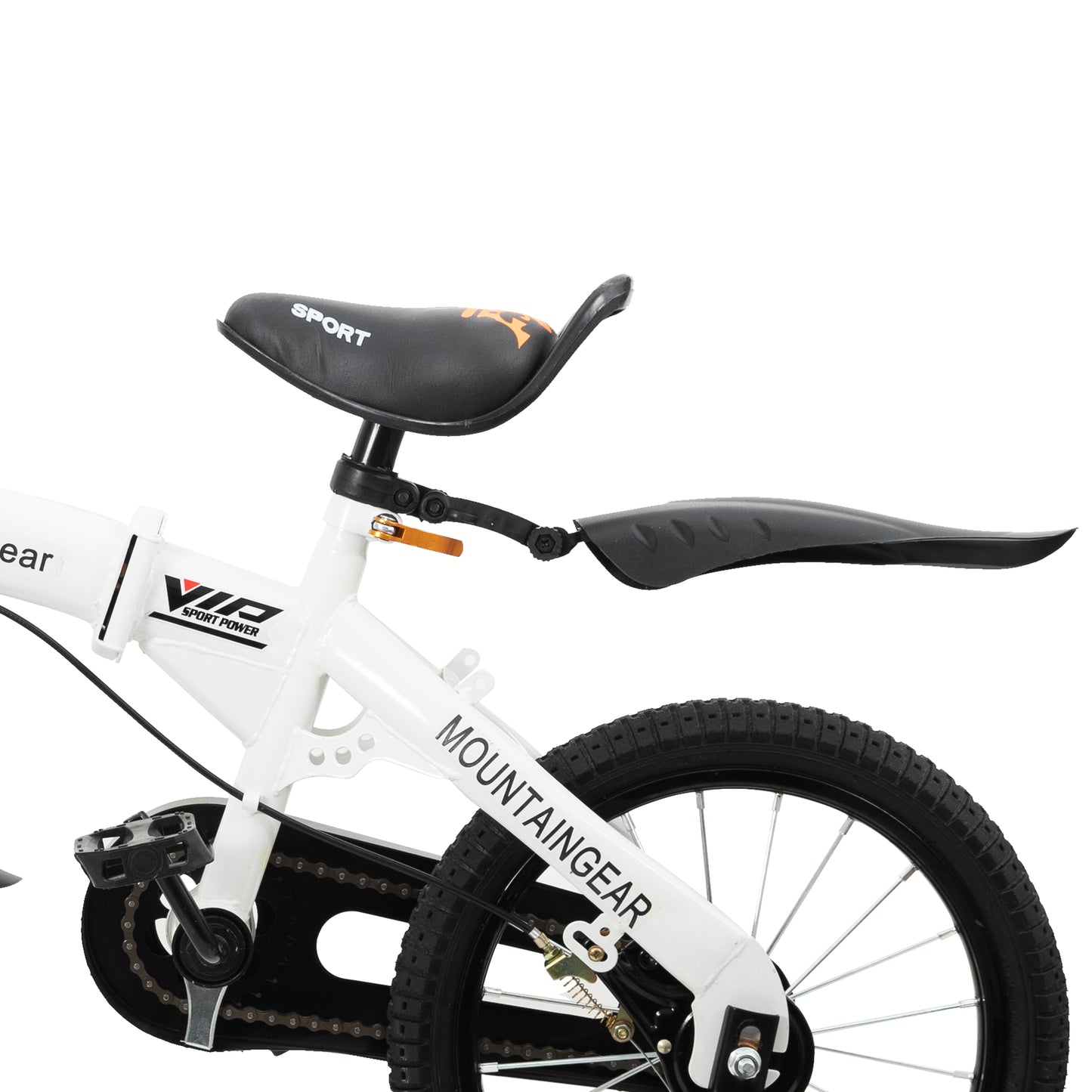 MOUNTAIN GEAR Children's Foldable Bike for 3-7 Years Old | Kids Bike with Carrier Seat & Basket | Kid's Bicycle with Tools | 16 Inch - MGFB