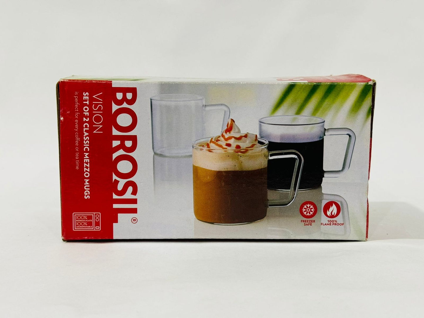 BOROSIL Classic Mezzo Mugs Set Of 2 | Scratch Resistant | Microwave Safe | Lightweight | 400ML | BVNABMCD400