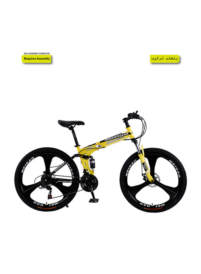 MOUNTAIN GEAR 21 Speed Road Fighter Foldable Bike | 26 Inch Mag Wheel | MTB Suspension | Disk Brakes | Shock Absorbing Front Fork | Shimano Shifters | MGR311369