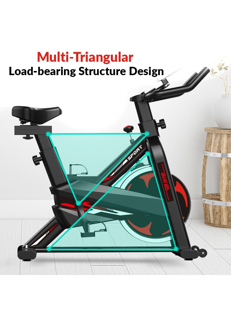 HEALTH CARRIER Spin Air Bike Exercise Cycle Machine For Home Gym | Heavy Duty Spinning Flywheel | Weight Capacity 150kg - HC-521