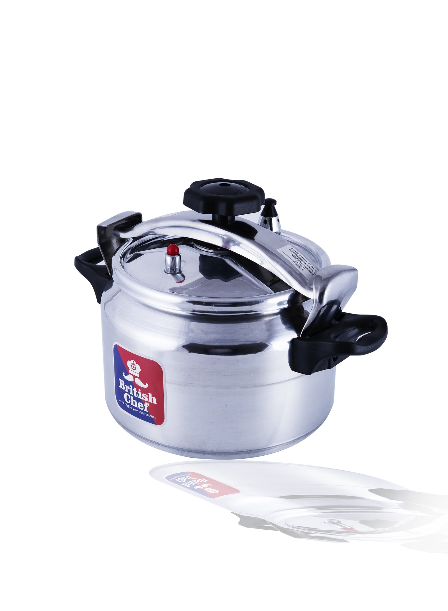 BRITISH CHEF High-Quality Aluminum Pressure Cooker with Durable Body and Lid in Various Sizes- 5 to 15Ltr