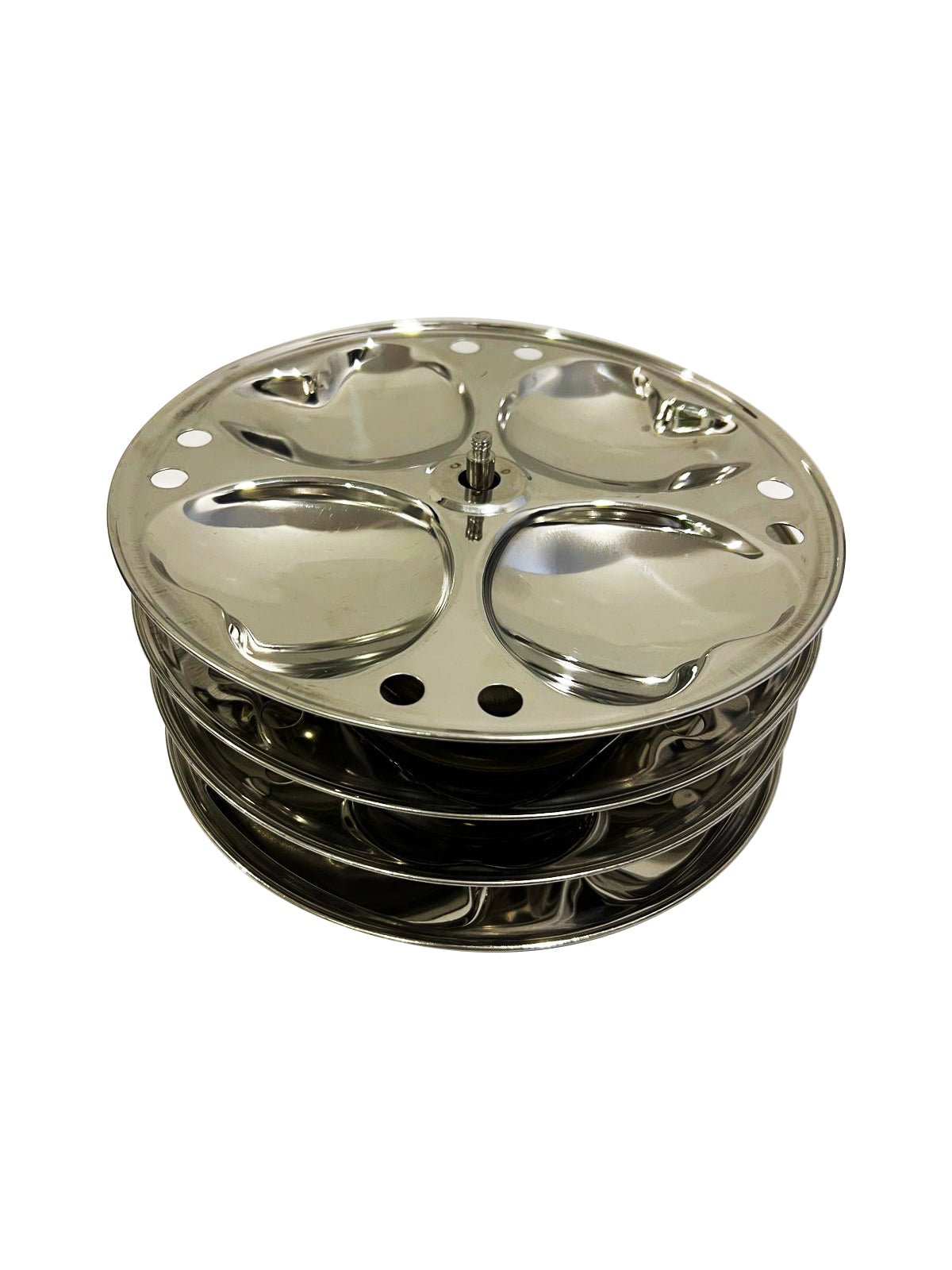 BRITISH CHEF Stainless Steel Multi Pot with Idli Plates, Multi utility and Multi usage, 4 shapes idli plates, Triangular, Square, Heart and Flower 5L - BC170