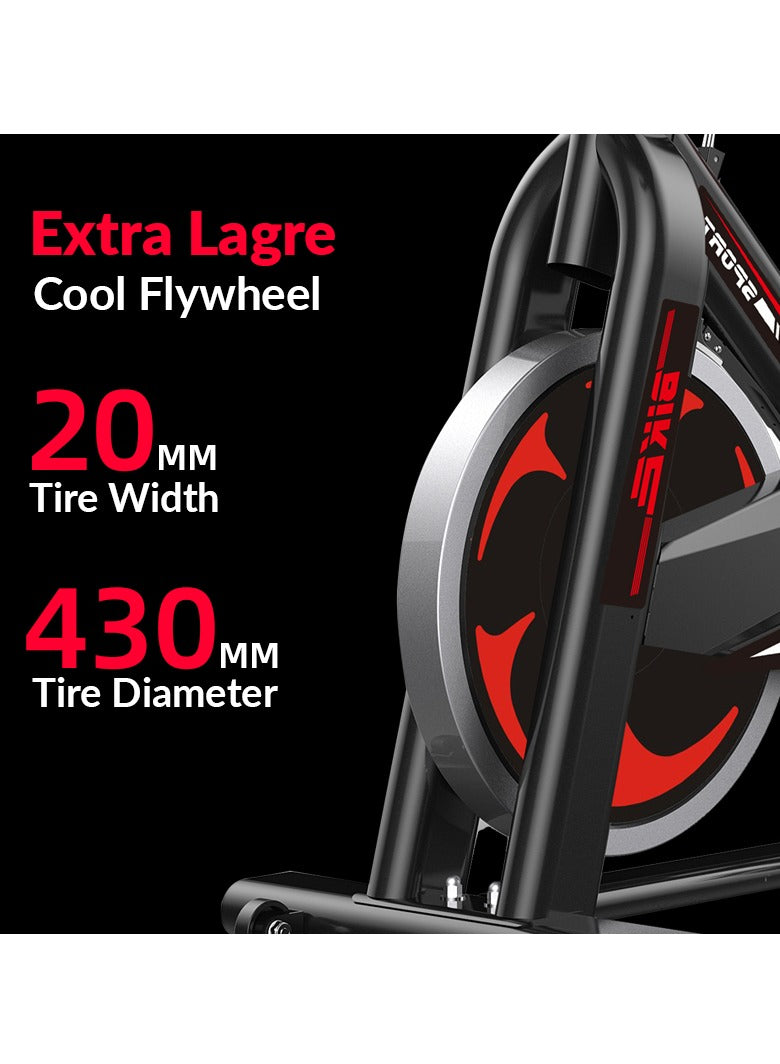 HEALTH CARRIER Spin Air Bike Exercise Cycle Machine For Home Gym | Heavy Duty Spinning Flywheel | Weight Capacity 150kg - HC-521