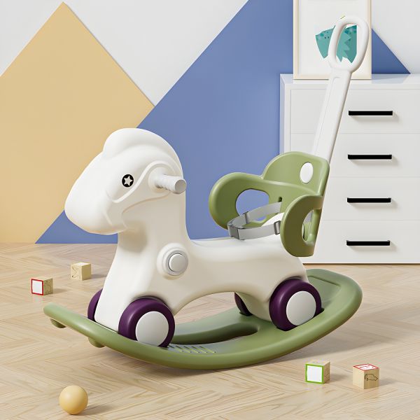 MG Kids 3-in-1 Rocking Horse offers three modes car, rocking, ride-on | Infant Rocker Ride-on Toy for Kids 1-3 Years Old - MGT905 GREEN