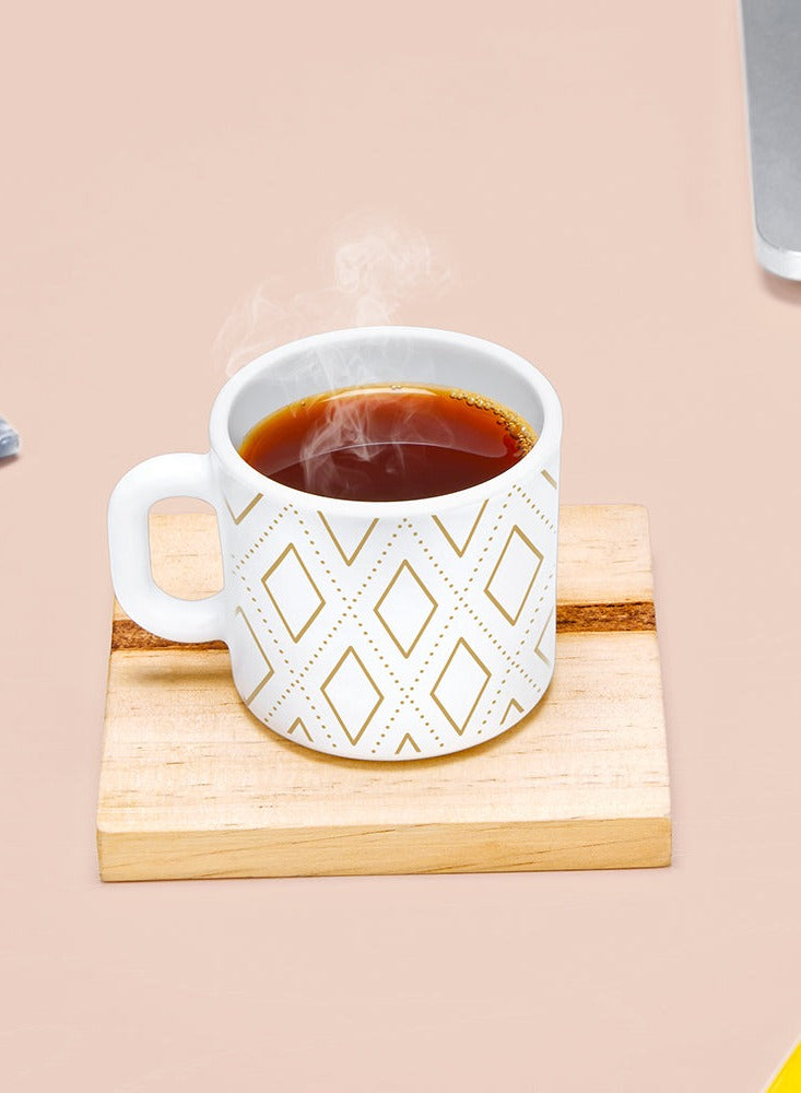 BRITISH CHEF 6 Piece Opalware Plano Tea & Coffee Mug Set 240 ML | Microwave & Dishwasher Safe | Freeze Resistant - BC2030