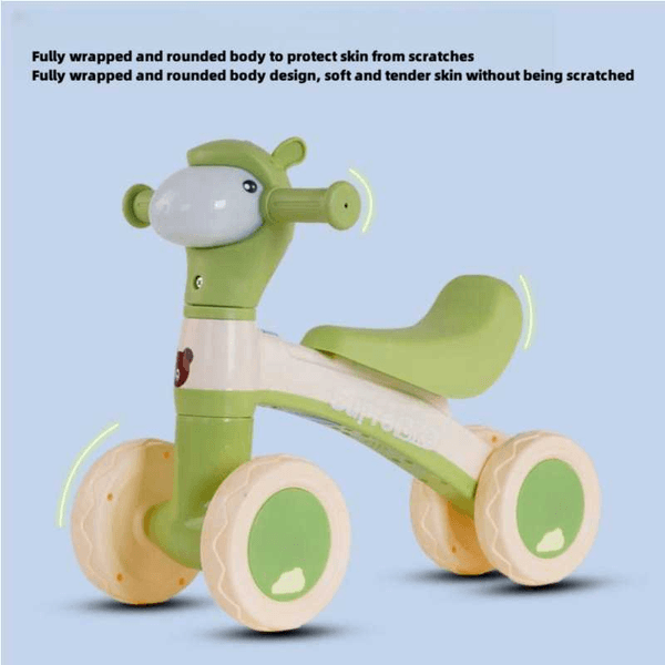 MG Kids Balance Bike Scooters | Toddler Balance Bike & Baby Walker | No Pedals | Music & Lights | Anti-Slip Wheels | For 1-3 Year kids - MGT903 GREEN