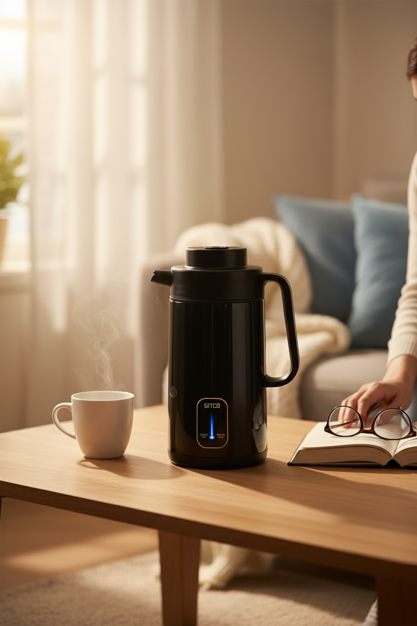 GITCO 2-in-1 Electric Kettle & Flask 3 Liter Capacity with Auto Shut-Off, Fast Boiling & Keep Warm 10-12H