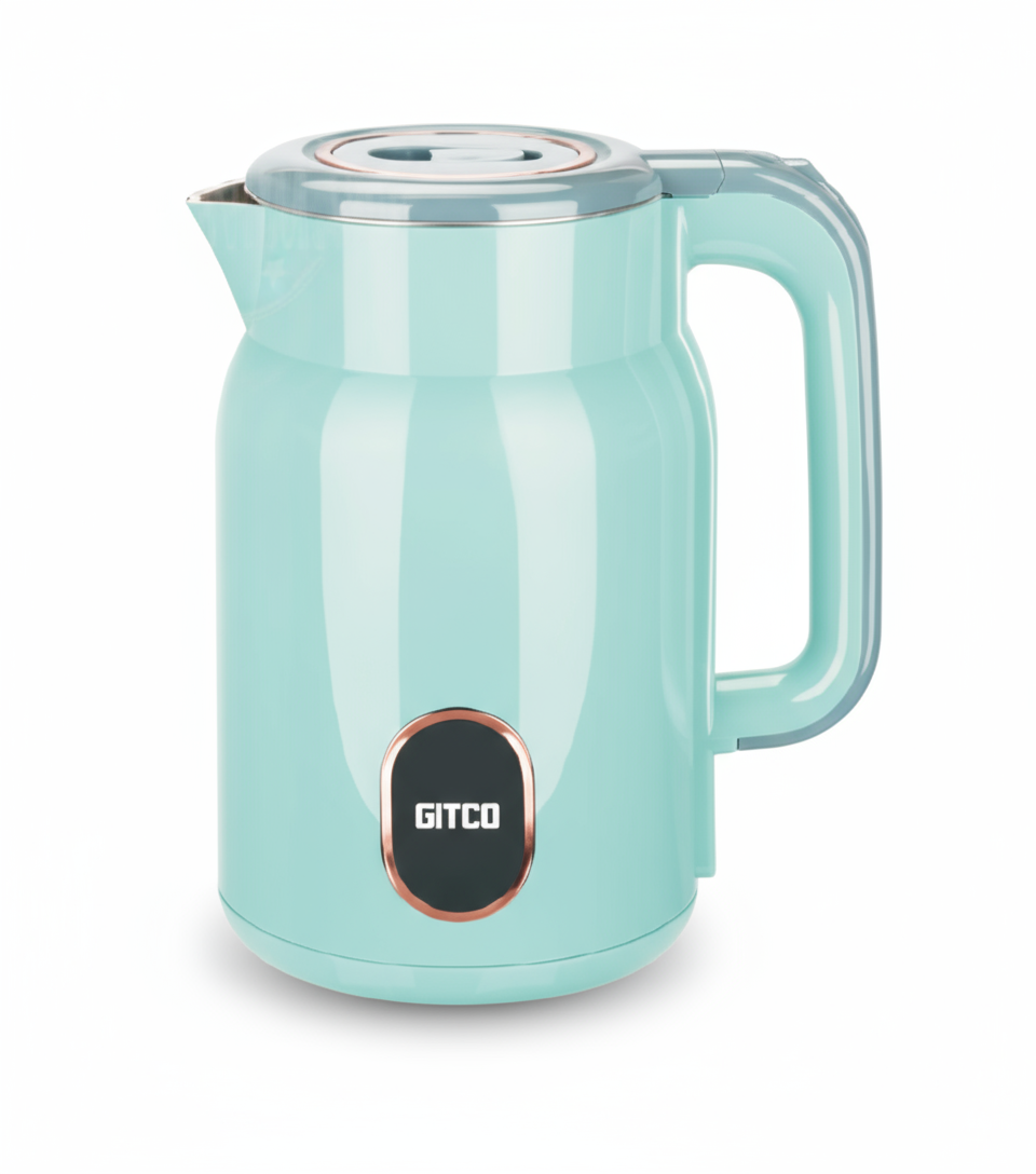 GITCO Double Wall PP Material Kettle 2L Capacity with Auto Shut-Off, Fast Boiling & Dry Protection