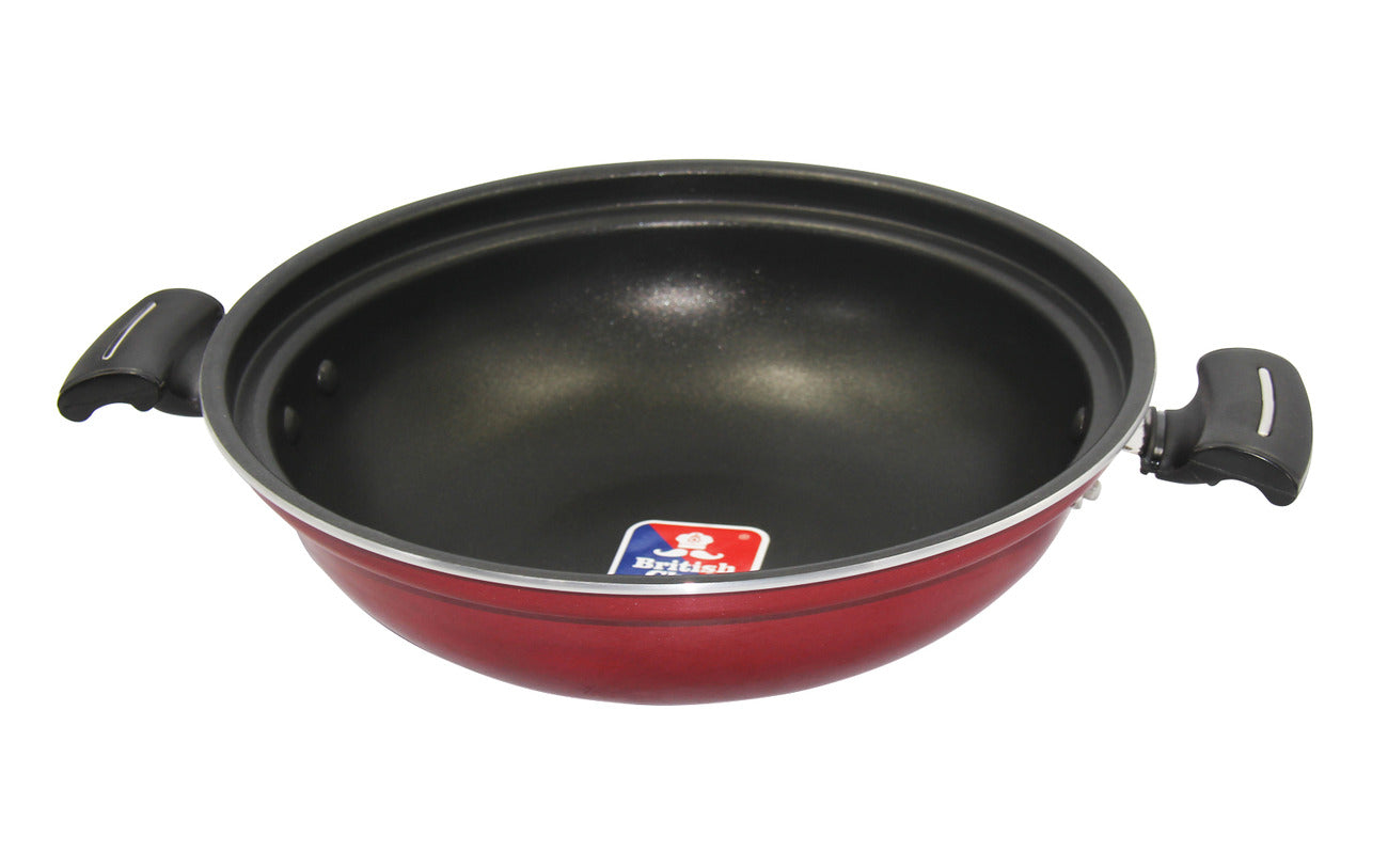 BRITISH CHEF 3 in one Nonstick Hybrid Kadai with Gravy kadai, Steamer plate, Idly plate - BC171