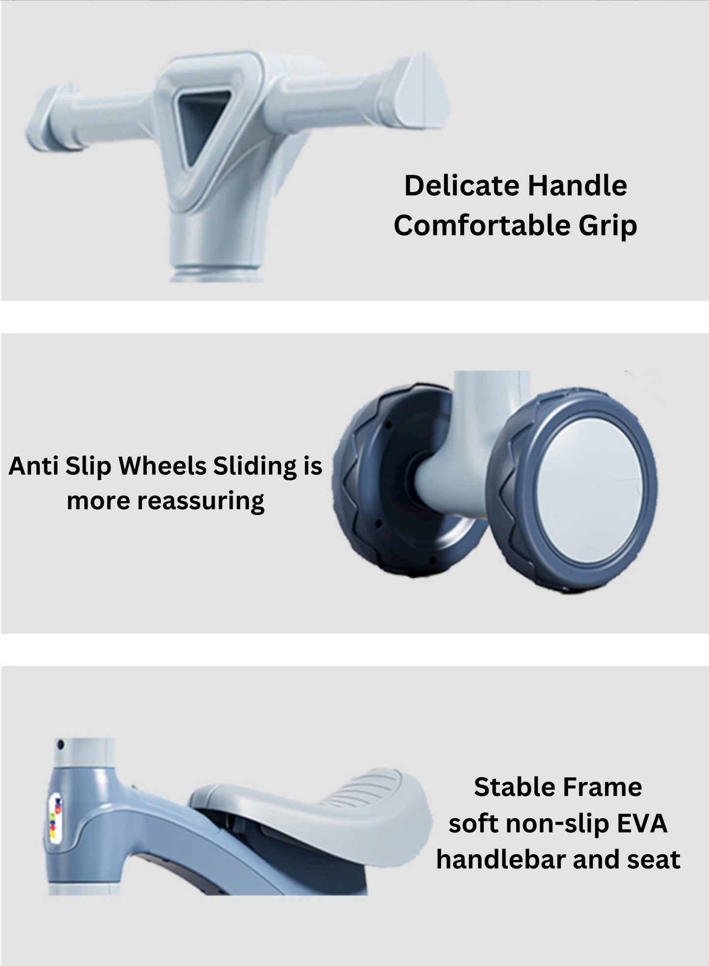 MG Kiddie MG 4 Wheels Baby Balance Bike For Kids Kid Balance Bike MGT901 BLUE