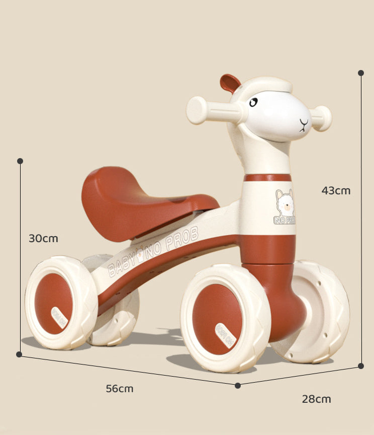 MG Kids Balance Bike Scooters | Toddler Balance Bike & Baby Walker | No Pedals | Music & Lights | Anti-Slip Wheels | For 1-3 Year kids - MGT903 COFFEE