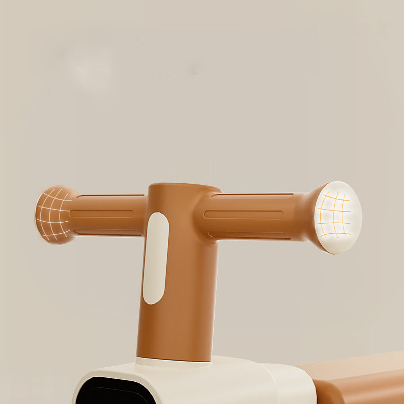 MG Kiddie Baby Balance Bike | 4-Wheel Scooter for 1-3 Years | Toddler Walker with Music & Lights | Anti-Slip Handle | Baby's First Bike - MGT902 Coffee