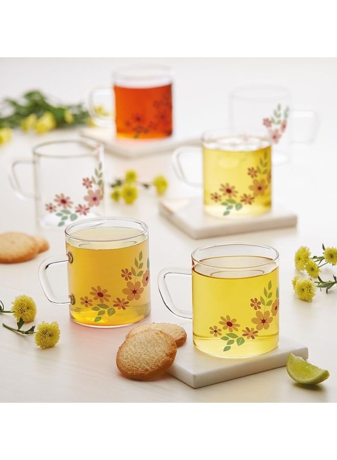 BOROSIL Classic Ayana Mug Set Of 6  | Borosilicate Glass | Scratch Resistant | Microwave Safe | Lightweight | 190ML | BV43AYANA098