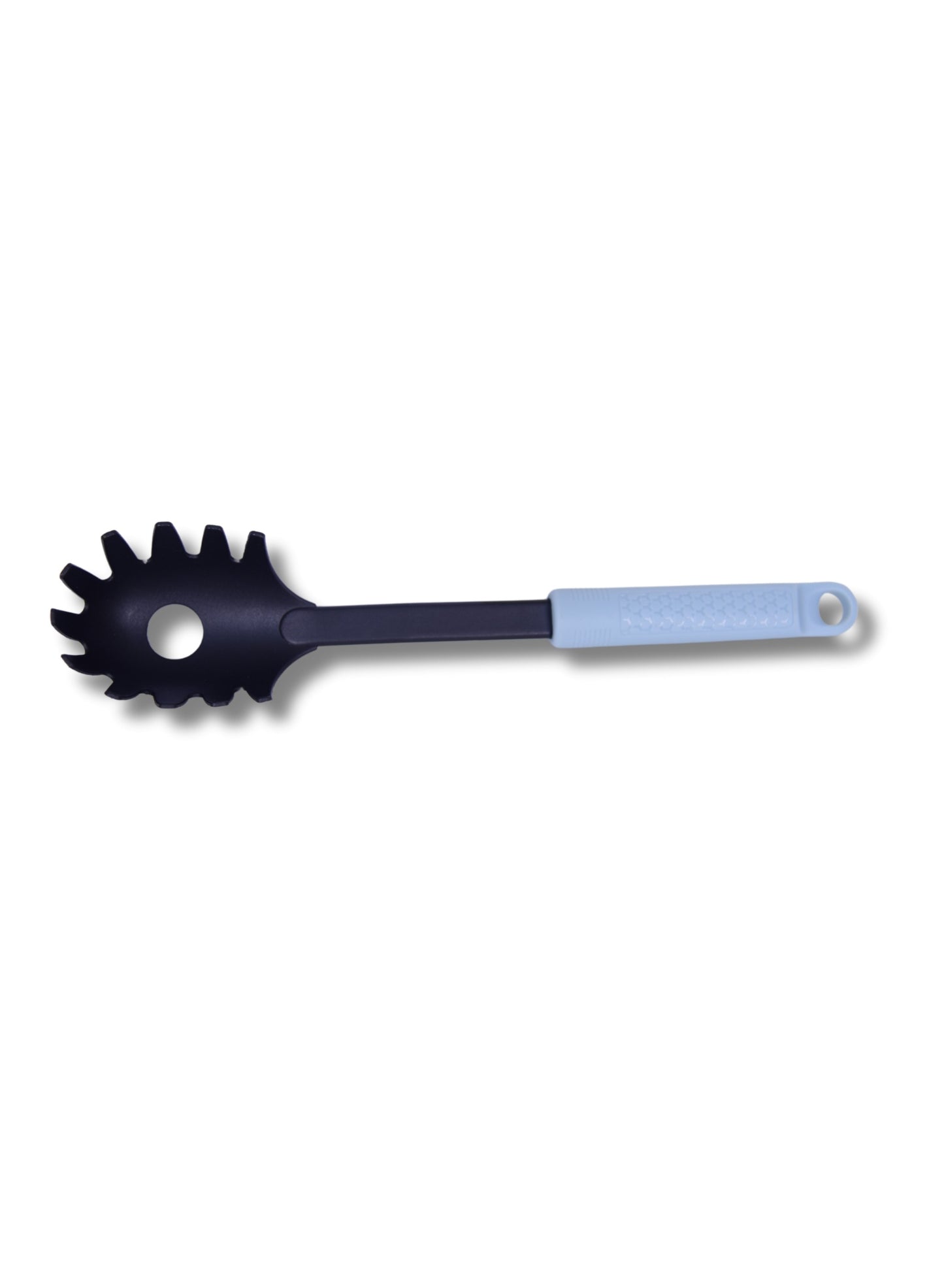BRITISH CHEF Non-Stick Pasta Spoon | Heat Resistant Nylon with Ergonomic Handle | Soft Grip Silicone Handle | Ideal Cooking Utensil | Comfortable Handle | Dishwasher Safe - BC334