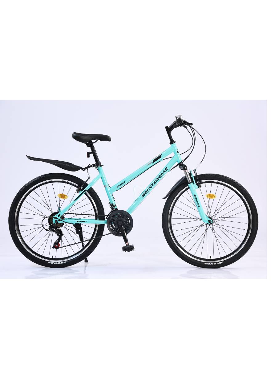 MOUNTAIN GEAR Lady Sports Bike 26inch with 7 Gears Road bike | City bike | Mountain Bicycle | Mech Disk Brakes | MTB Suspension cycle | Adjustable Seat Heights | Unisex Bicycle Adult | Comfort for Men and women - MGR311376