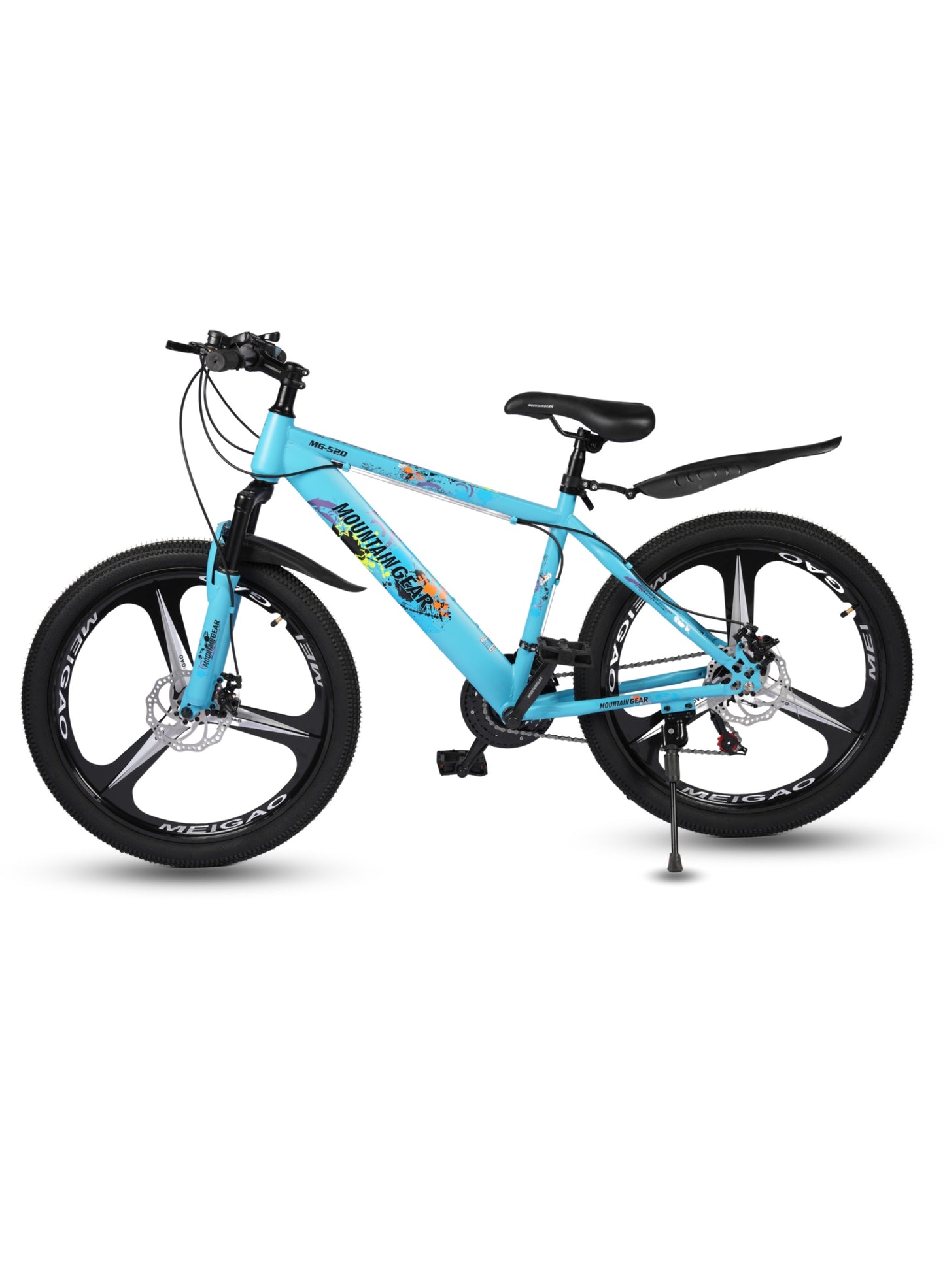 MOUNTAIN GEAR 21-Speed MTB Mountain Bike | 24-Inch Bicycle with High Carbon Steel Frame | Mag Wheel | Disc Brakes | 38 Shock-Absorbing Front Fork | TX-30 Shimano Shifters | PVC Pedals | MTB Seat - MGR311383