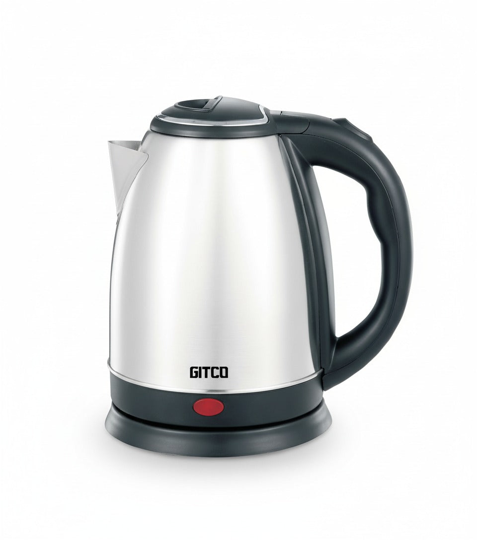 GITCO Electric Stainless Steel Kettle 1.8L Capacity with Auto Shut-Off, Fast Boiling & Dry Protection