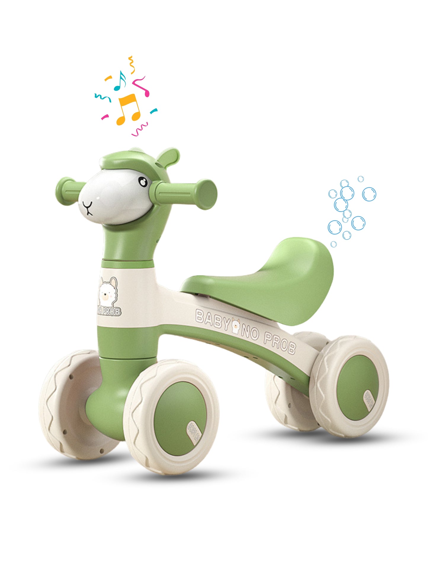 MG Kids Balance Bike Scooters | Toddler Balance Bike & Baby Walker | No Pedals | Music & Lights | Anti-Slip Wheels | For 1-3 Year kids - MGT903 GREEN
