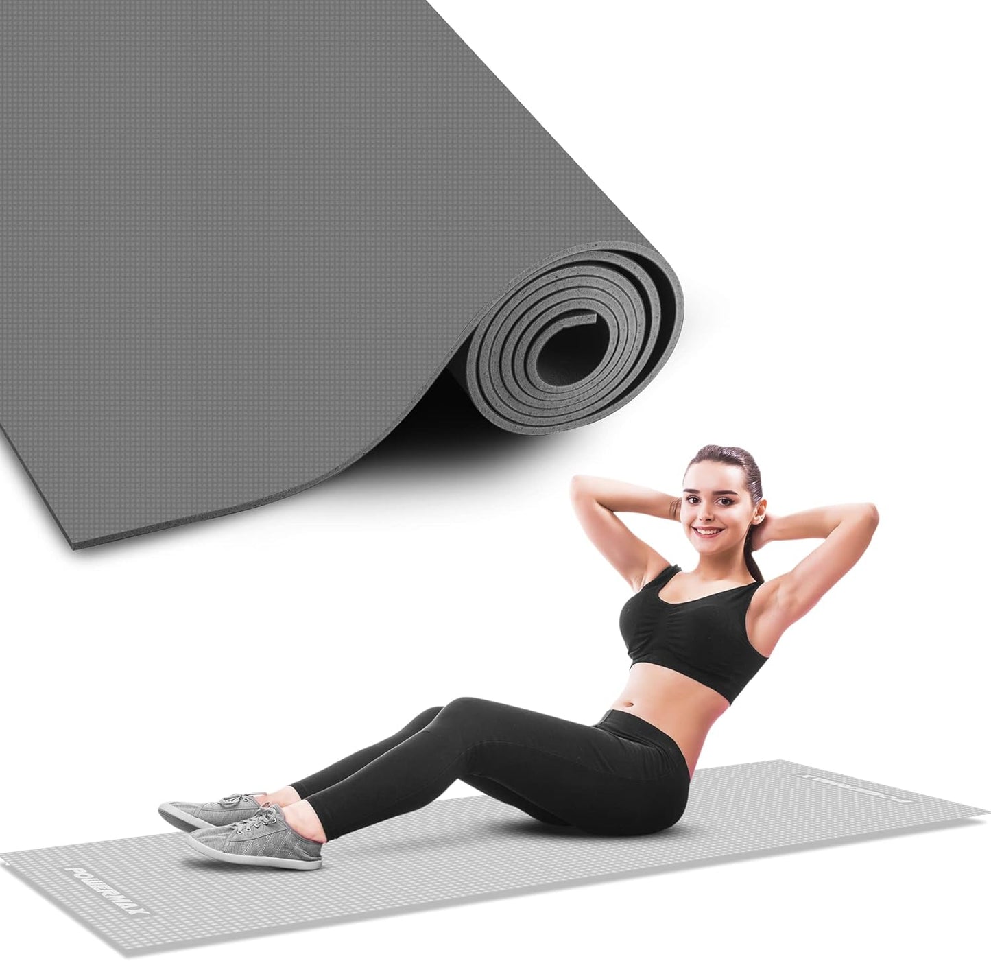 POWERMAX Fitness 4mm Thick Premium Exercise Yoga Mat