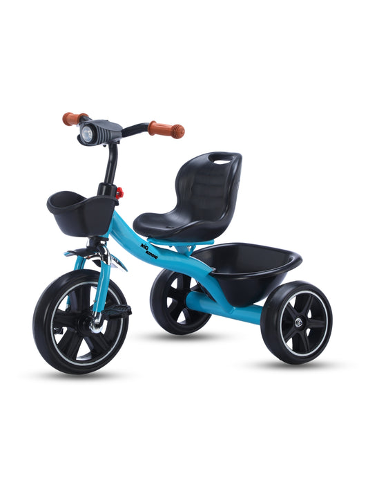 MG Tricycle for Kids | 3-Wheels Bike Scooters | Age 2 to 6 Years-| Front and Rear Basket | Front Light | Adjustable Seat | Non-Slip Tires - MGT907 BLUE