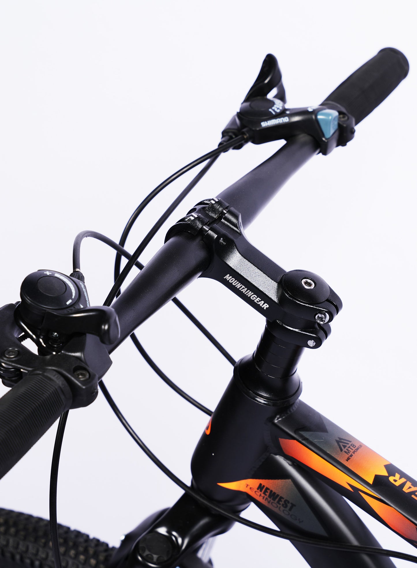 MOUNTAIN GEAR 21 Speed Explorer MTB Road Bike | 26 inch Spoke Wheel Bicycle | Disk Brakes | Shock Absorbing Front Fork | Shimano Shifters | High Carbon Steel | MTB Seat - MGR311377