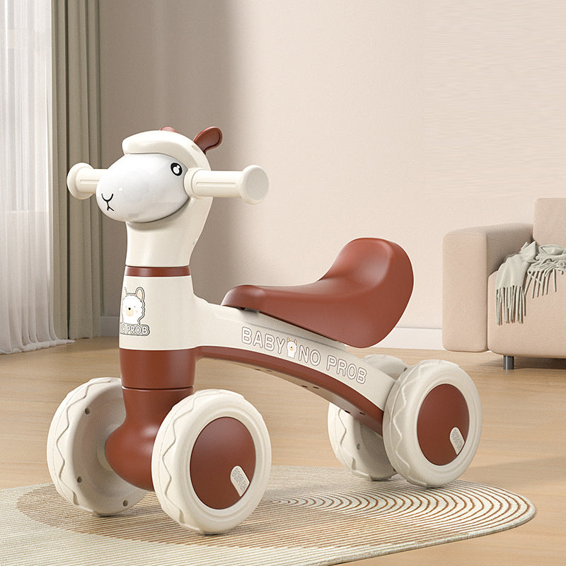 MG Kids Balance Bike Scooters | Toddler Balance Bike & Baby Walker | No Pedals | Music & Lights | Anti-Slip Wheels | For 1-3 Year kids - MGT903 COFFEE