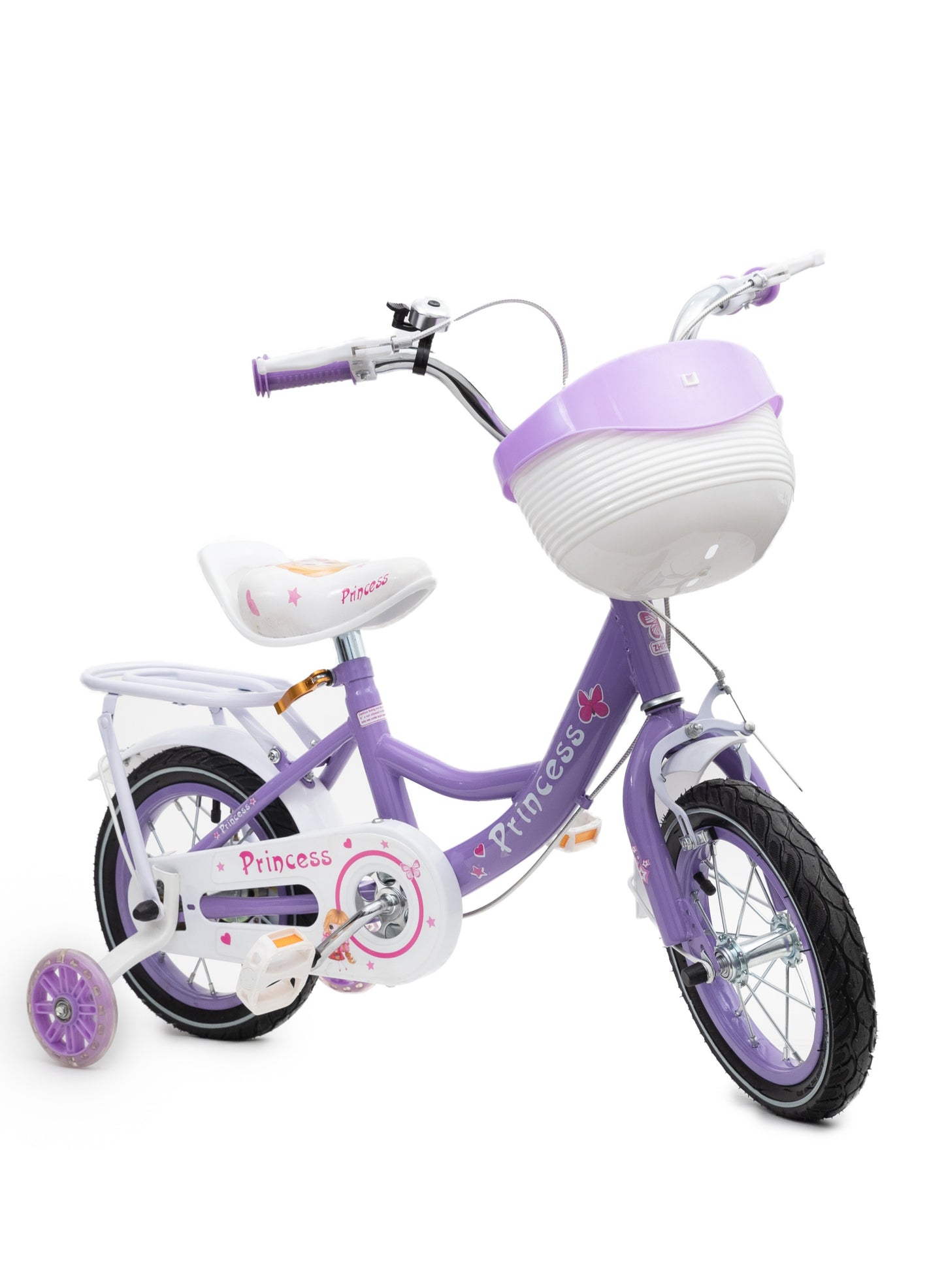 MOUNTAIN GEAR Princess Kids Bike | Bicycle With Hand Brake | Carrier Seat And Basket | 2-4 Years Girls | 12 Inch - MGPB