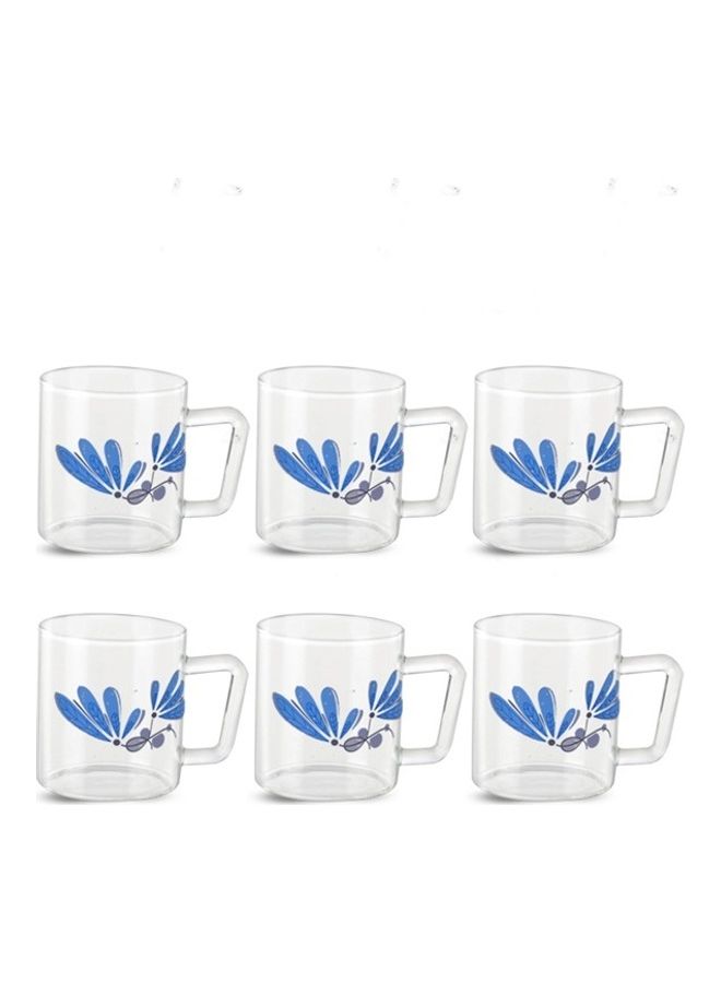 BOROSIL Classic Twilight Mug Set Of 6 | Borosilicate Glass | Scratch Resistant | Microwave Safe | Lightweight | 190ML | BV43TWGHT098