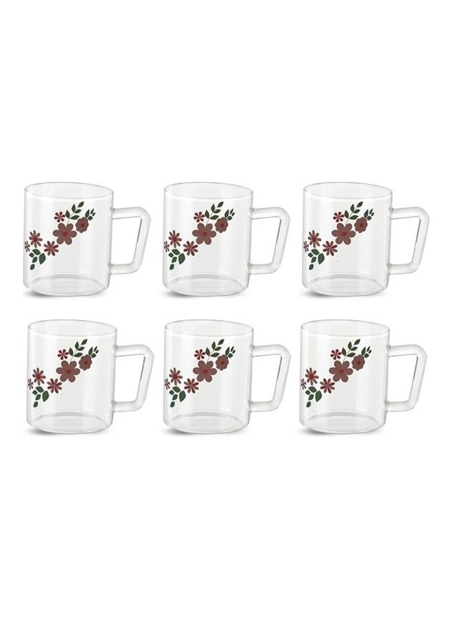 BOROSIL Classic Ayana Mug Set Of 6  | Borosilicate Glass | Scratch Resistant | Microwave Safe | Lightweight | 190ML | BV43AYANA098