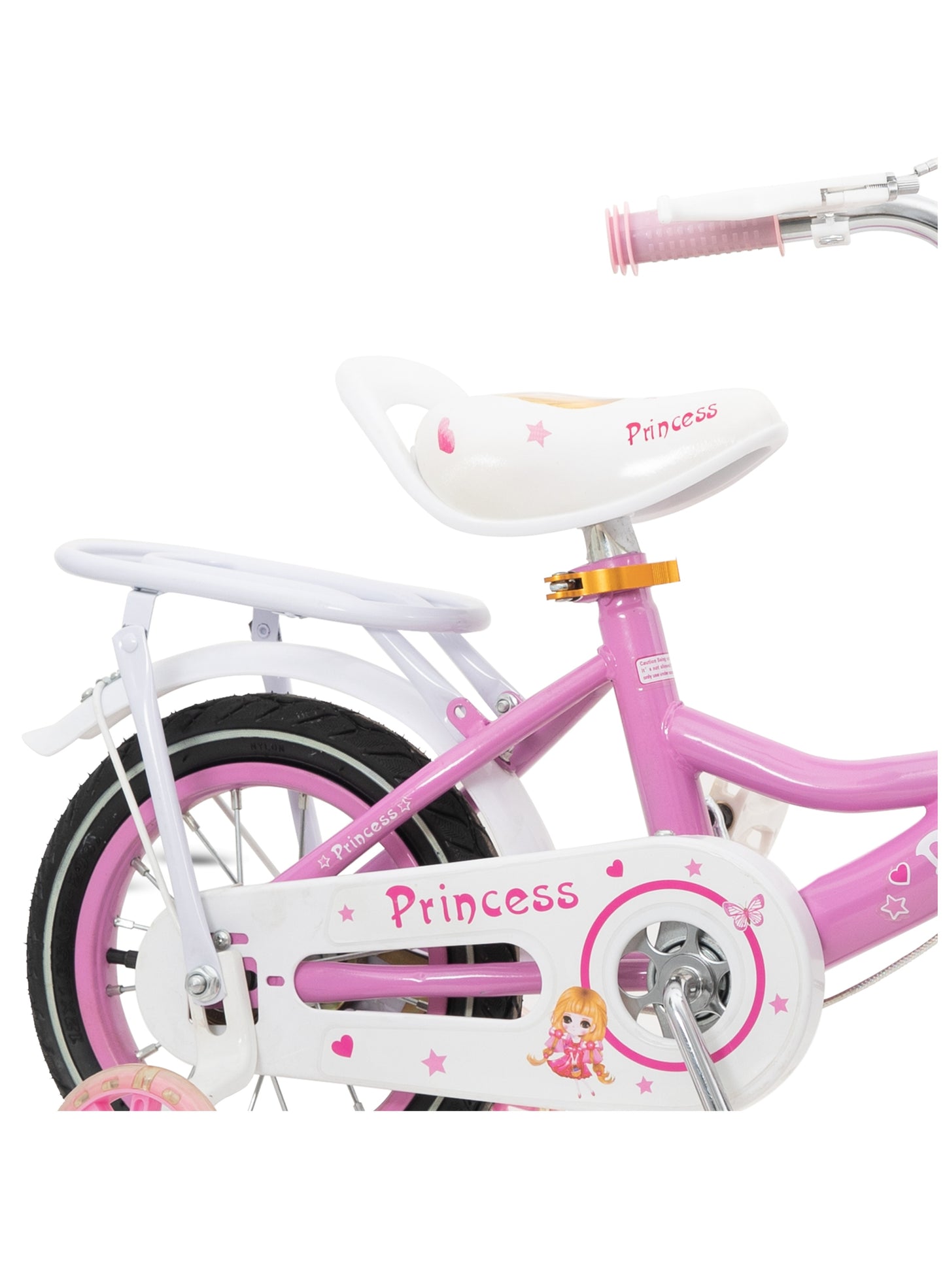 MOUNTAIN GEAR Princess Kids Bike | Bicycle With Hand Brake | Carrier Seat And Basket | 2-4 Years Girls | 12 Inch - MGPB
