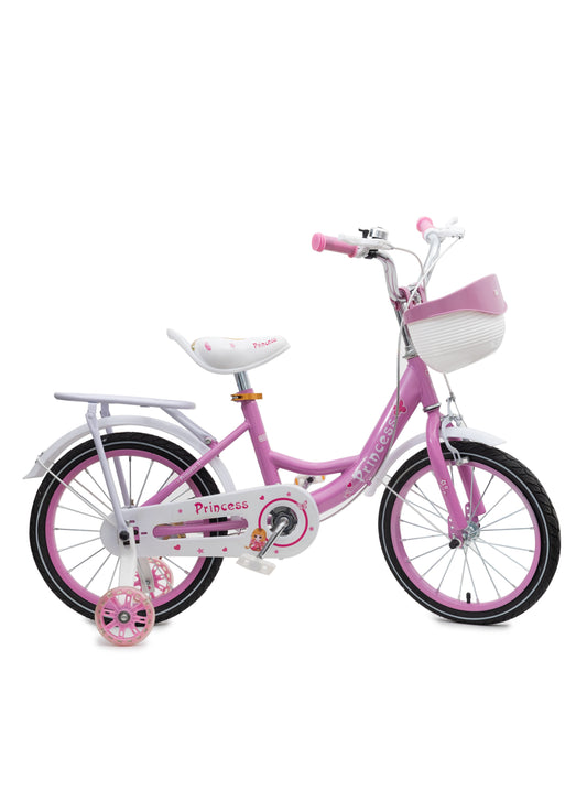 MOUNTAIN GEAR Princess Kids Bike | Bicycle With Hand Brake | Carrier Seat And Basket | 2-4 Years Girls | 16 Inch - MGPB