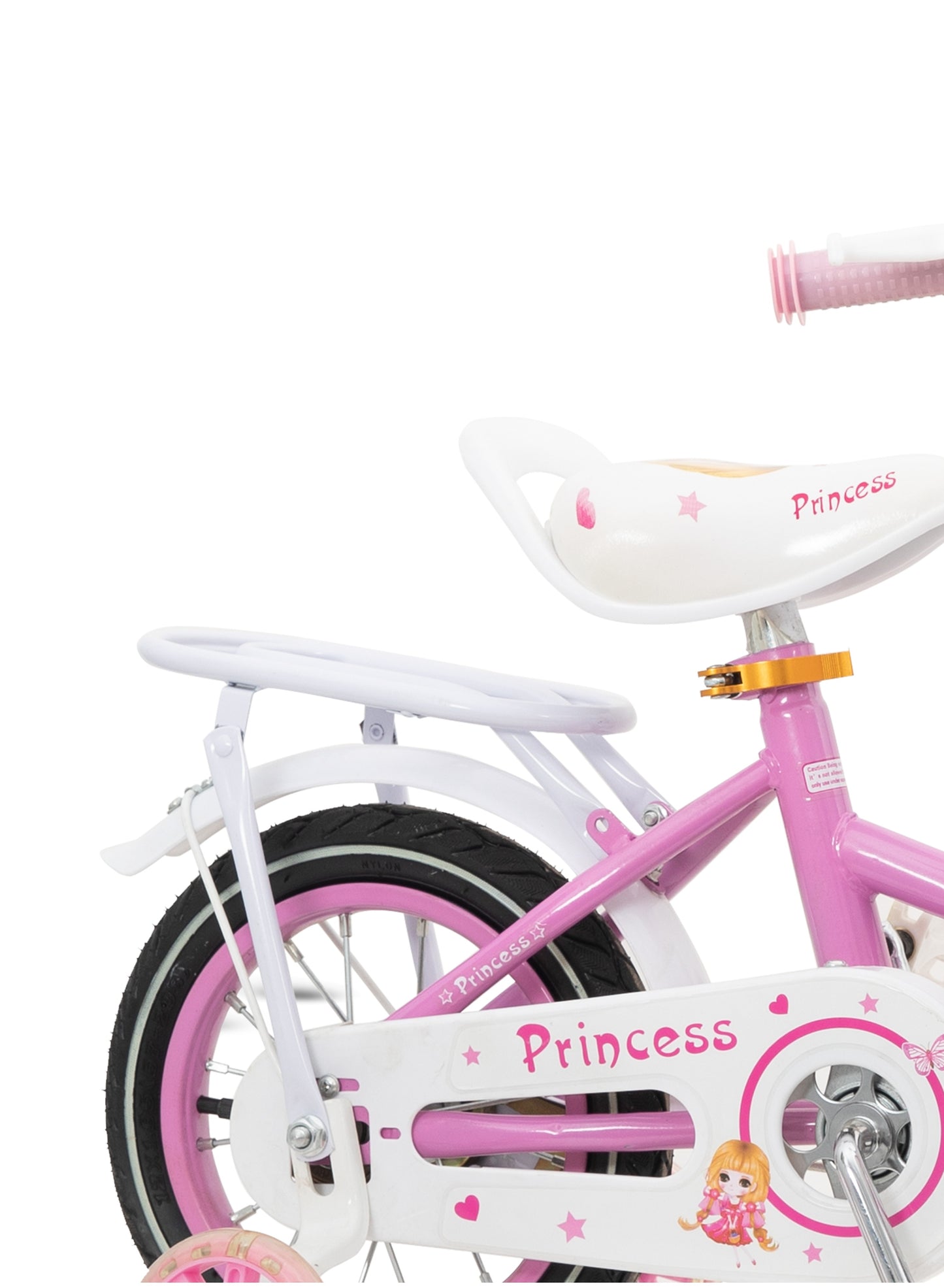 MOUNTAIN GEAR Princess Kids Bike | Bicycle With Hand Brake | Carrier Seat And Basket | 2-4 Years Girls | 14 Inch - MGPB