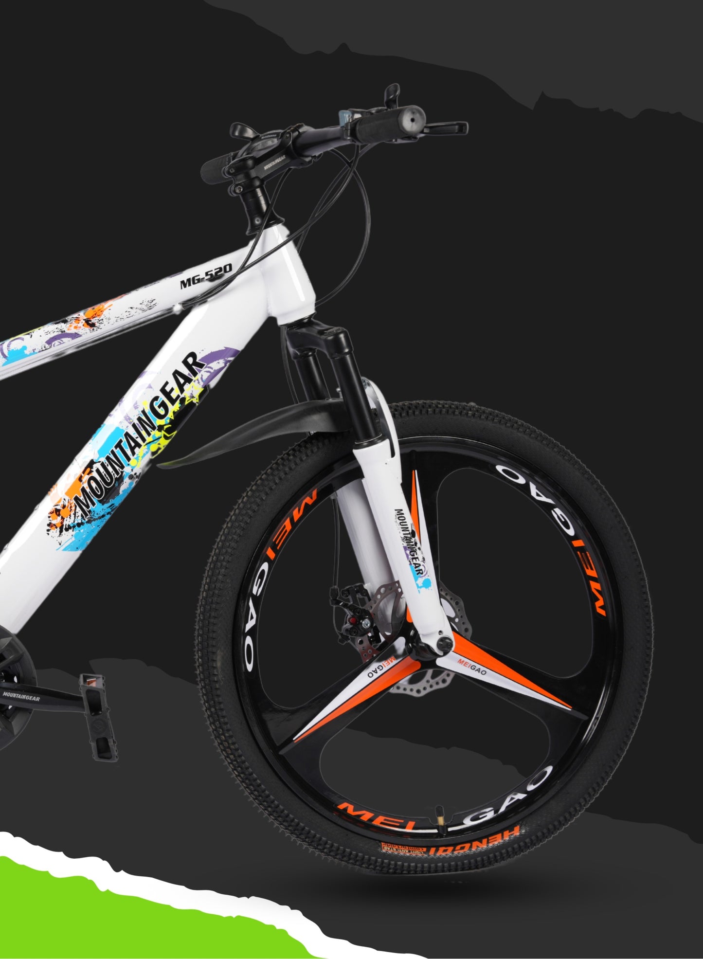 MOUNTAIN GEAR 21-Speed MTB Mountain Bike | 24-Inch Bicycle with High Carbon Steel Frame | Mag Wheel | Disc Brakes | 38 Shock-Absorbing Front Fork | TX-30 Shimano Shifters | PVC Pedals | MTB Seat - MGR311383