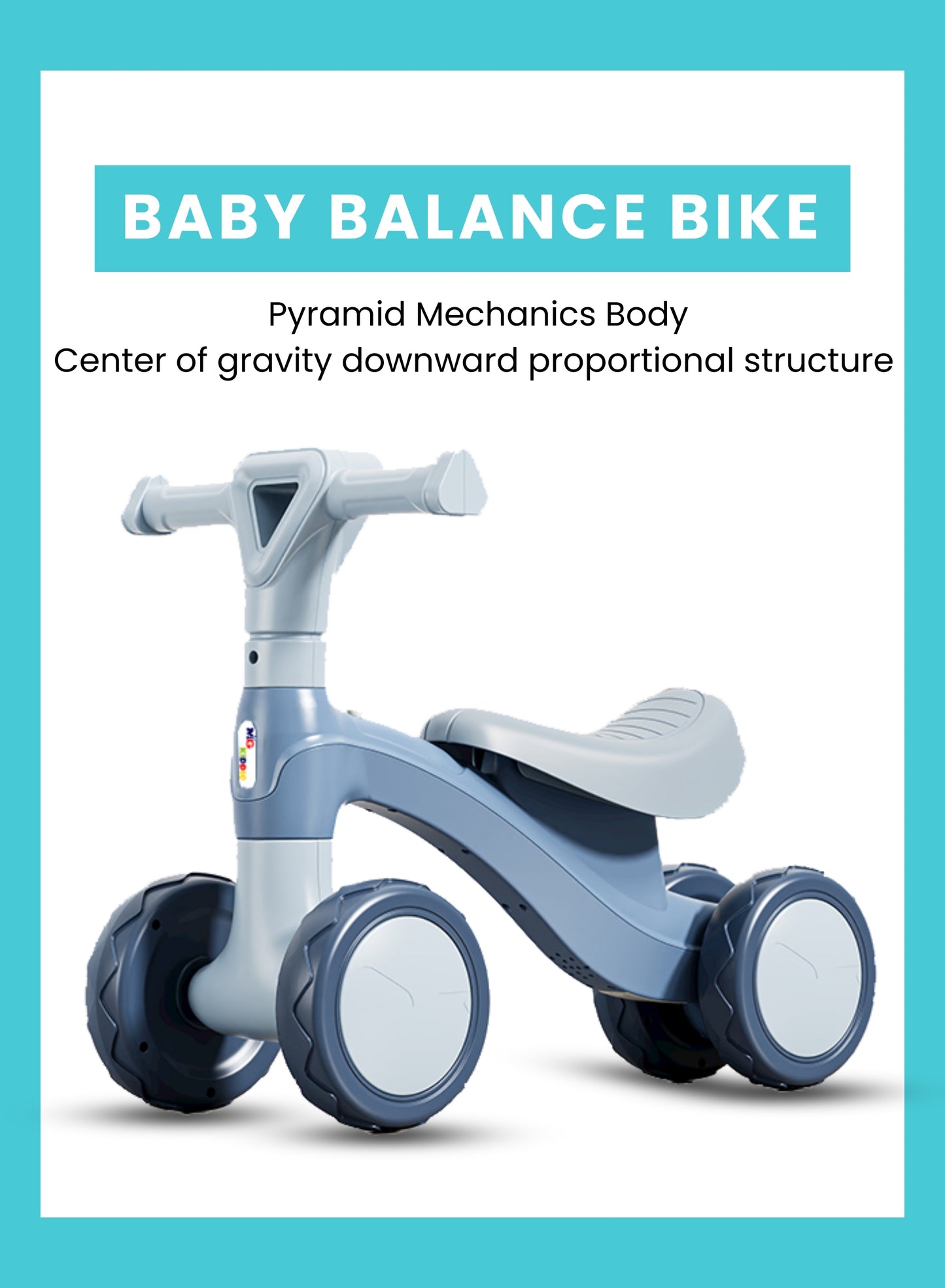 MG Kiddie MG 4 Wheels Baby Balance Bike For Kids Kid Balance Bike MGT901 BLUE