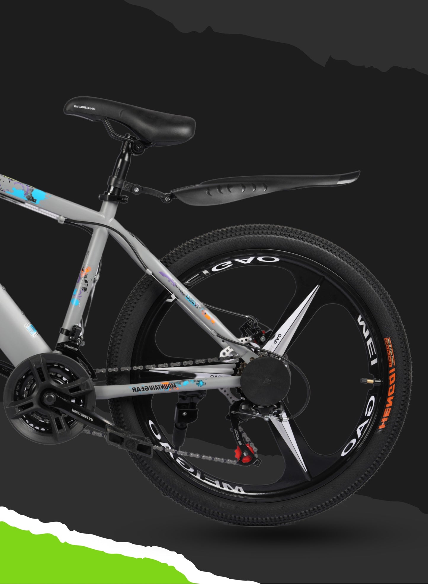 MOUNTAIN GEAR 21-Speed MTB Mountain Bike | 24-Inch Bicycle with High Carbon Steel Frame | Mag Wheel | Disc Brakes | 38 Shock-Absorbing Front Fork | TX-30 Shimano Shifters | PVC Pedals | MTB Seat - MGR311383