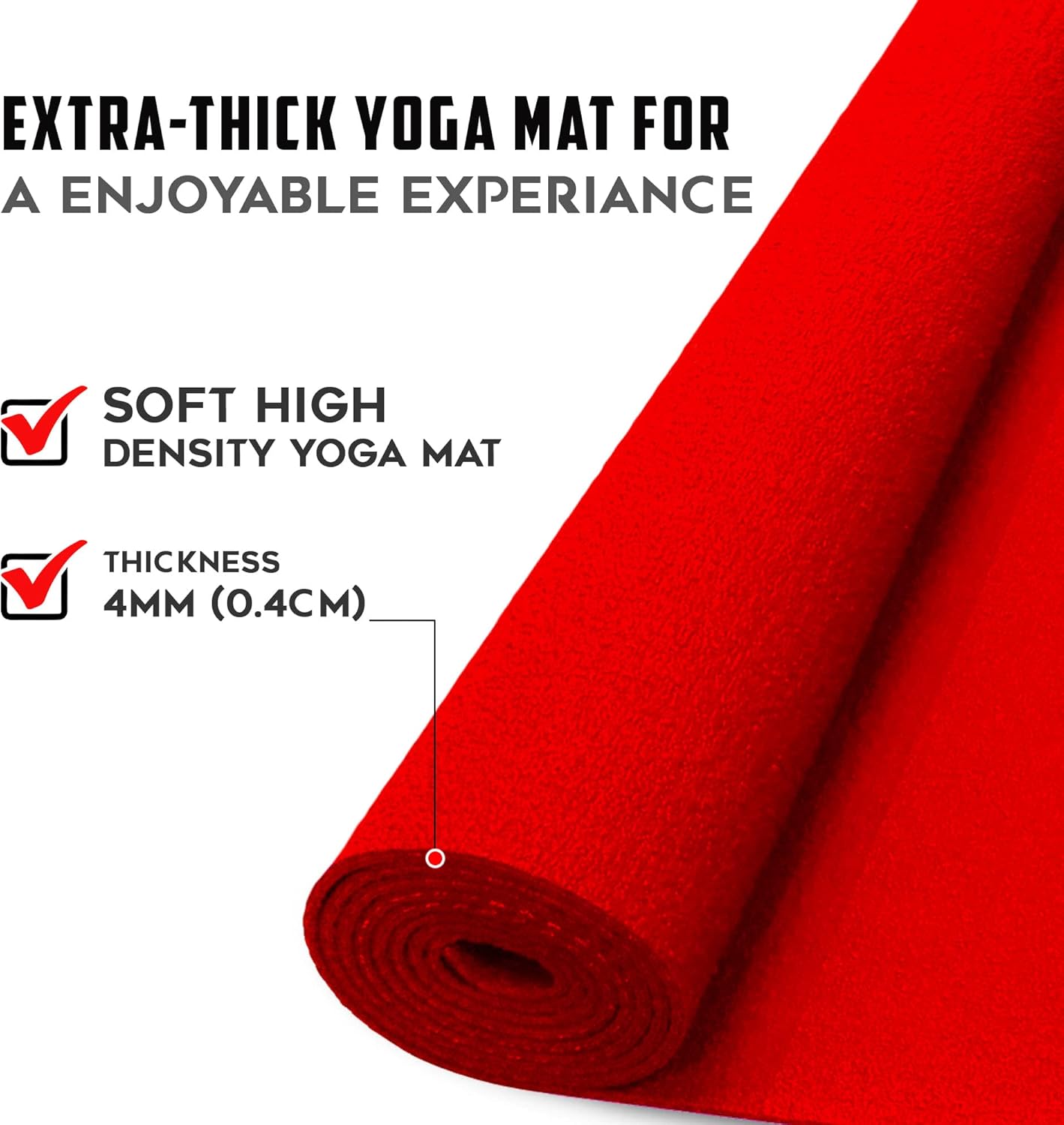 POWERMAX Fitness 4mm Thick Premium Exercise Yoga Mat
