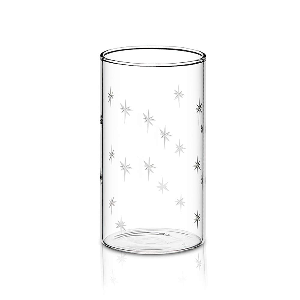 BOROSIL Vision Deco Large Galaxy Glass Set of 6 | Beverage Glasses For Juice | Clear Lightweight | Durable Drinkware | Microwavable | 350ML | BN430120034