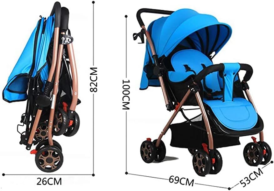 MG Kiddie 0-3 years Baby/Kids Travel Stroller with Adjustable/Reversible handle, Large Storage Basket, Front tray, Linen Canopy, Adjustable Backrest - 602B