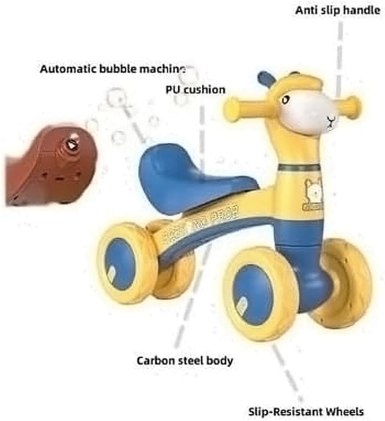 MG Kids Balance Bike Scooters | Toddler Balance Bike & Baby Walker | No Pedals | Music & Lights | Anti-Slip Wheels | For 1-3 Year kids - MGT903 BLUE